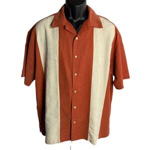 Dunbrooke Button Up Panel Camp Shirt XL Burnt Orange Short Sleeves Las Vegas
